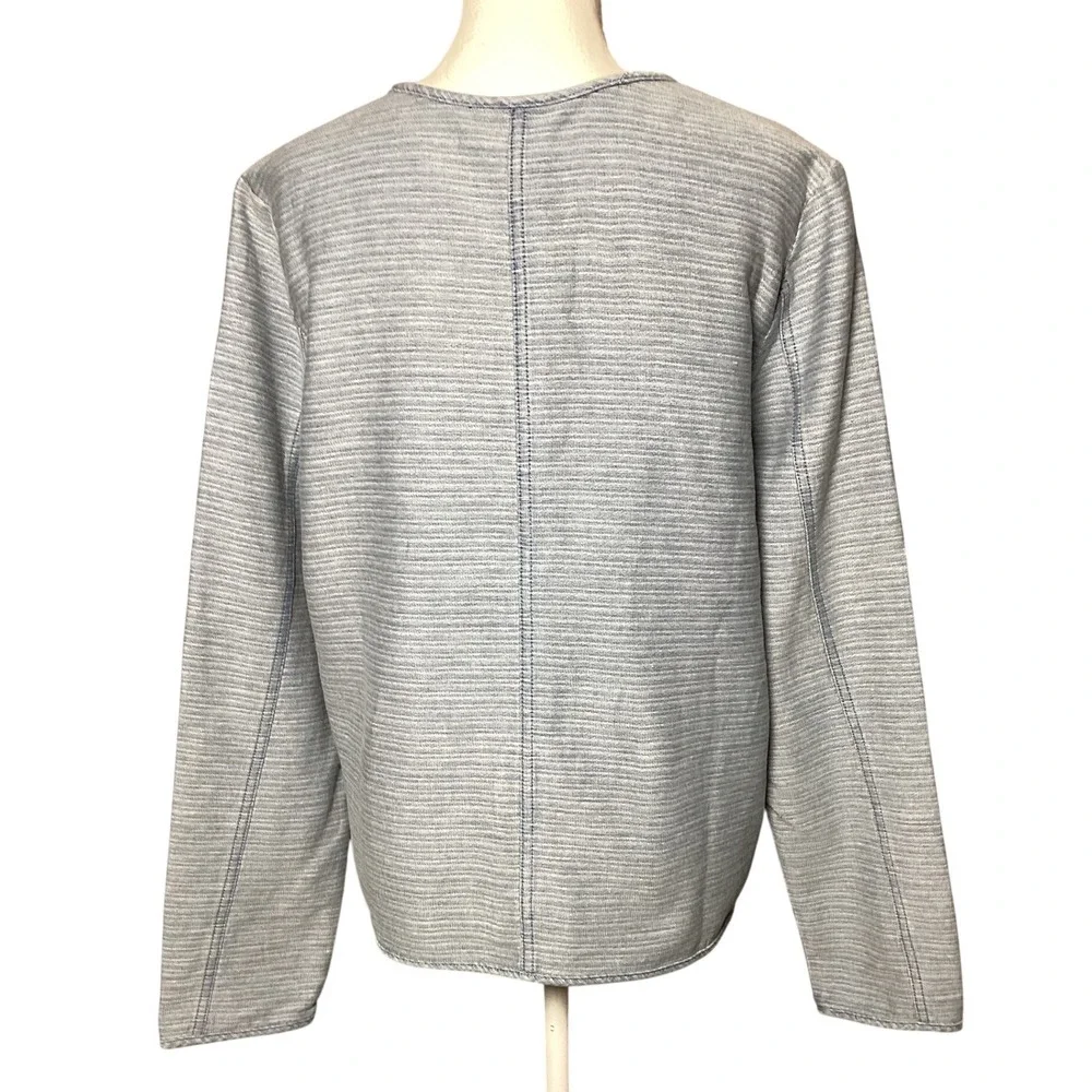 J. Jill Pure Jill Indigo Jacket Womens Large Blue Cotton Button Front Chore Coat